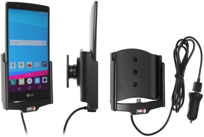 Uchwyt do LG G4 z wbudowanym kablem USB oraz ładowarką samochodową
