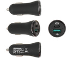 Ładowarka samochodowa do gniazda zapalniczki z dwoma gniazdami (USB-A oraz USB-C)