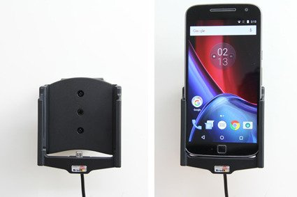 Uchwyt do Motorola Moto G4 XT1625 z wbudowaną ładowarką samochodową do instalacji na stałe