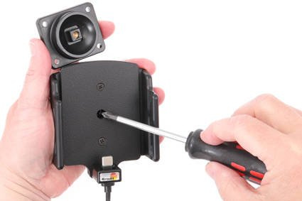 Uchwyt uniwersalny regulowany do Samsung Galaxy Note 20 Ultra bez futerału oraz w futerale lub etui o wymiarach: 75-89 mm (szer.), 2-10 mm (grubość) z wbudowanym kablem USB-C oraz ładowarką samochodową