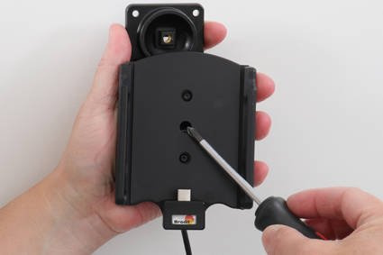 Uchwyt do Samsung Galaxy Note 20 Ultra z wbudowanym kablem USB oraz ładowarką samochodową.