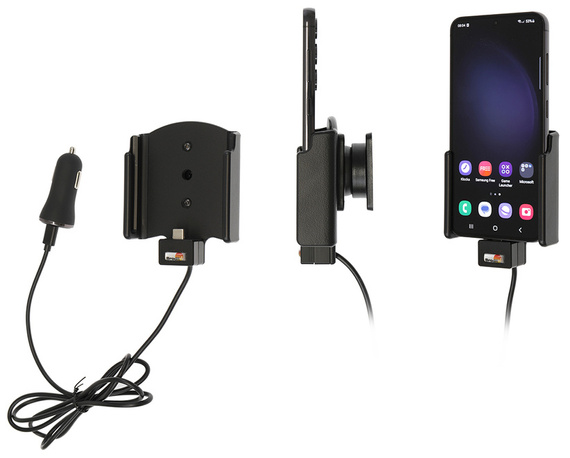 Uchwyt do Samsung Galaxy S23 z wbudowanym kablem USB oraz ładowarką samochodową
