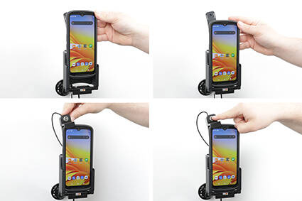 Uchwyt do Zebra TC 15 aktywny POGO-PIN z wbudowaną ładowarką samochodową 3A, 10/24V