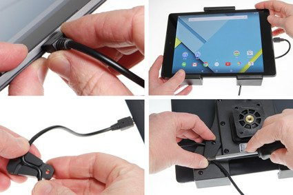 Uchwyt aktywny do tabletów w futerale o wymiarach: 140-195 mm (szer.), do 25 mm (grubość)