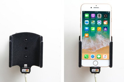 Uchwyt do Apple iPhone 8 z możliwością wpięcia kabla lightning USB