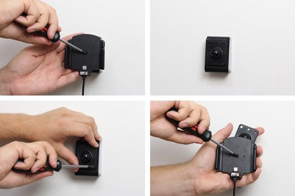 Uchwyt uniwersalny regulowany do Xiaomi MI 9 w futerale lub etui o wymiarach: 62-77 mm (szer.), 9-13 mm (grubość) z wbudowanym kablem USB-C oraz ładowarką samochodową