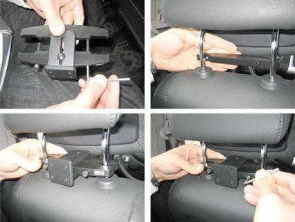 Uchwyt na zagłówek do samochodu | 811010 - Uniwersalna baza mocowania do zagłówka z rozstawem prętów 95 mm - 155 mm