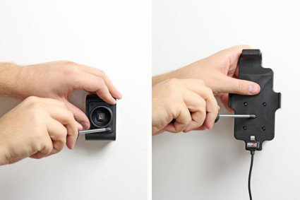 Uchwyt do Apple iPhone 8 w futerale z wbudowanym kablem USB oraz ładowarką samochodową