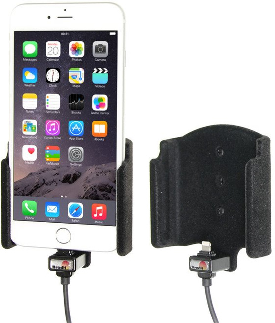 Uchwyt do Apple iPhone 8 Plus z wbudowaną ładowarką samochodową do instalacji na stałe