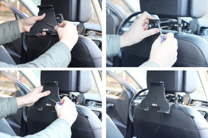 Uchwyt aktywny do tabletów w futerale o wymiarach: 140-195 mm (szer.), do 25 mm (grubość)