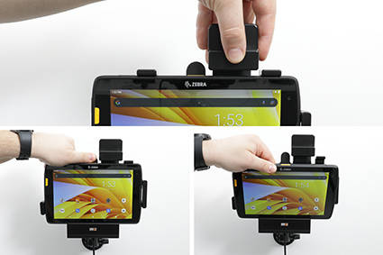 Uchwyt aktywny o wzmocnionej konstrukcji do Zebra ET45 8.0 z blokadą sprężynową.