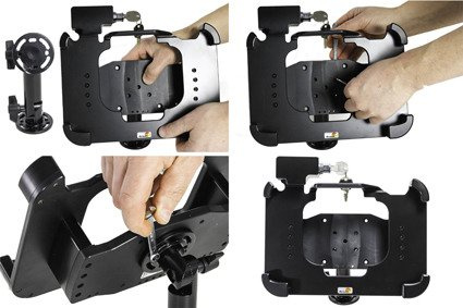 Uchwyt do Zebra ET55 8.3 o wzmocnionej konstrukcji z blokadą sprężynową na kluczyk