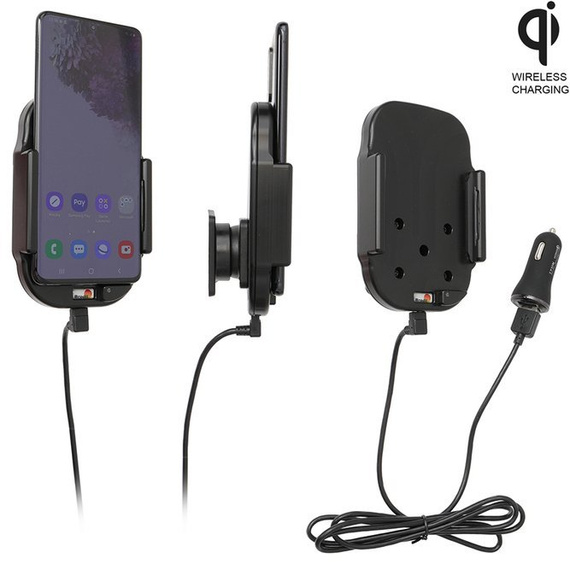 Uchwyt indukcyjny dedykowany do Samsung Galaxy S20+ z wbudowanym kablem USB oraz ładowarką samochodową