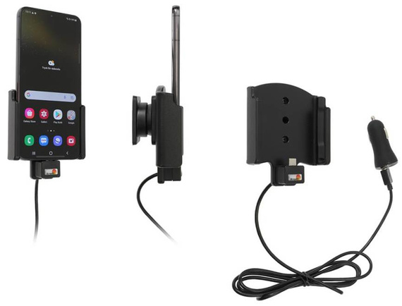 Uchwyt do Samsung Galaxy S22+ z wbudowanym kablem USB oraz ładowarką samochodową