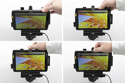 Uchwyt aktywny o wzmocnionej konstrukcji do Zebra ET45 8.0 z modułem komunikacyjno-ładującym.