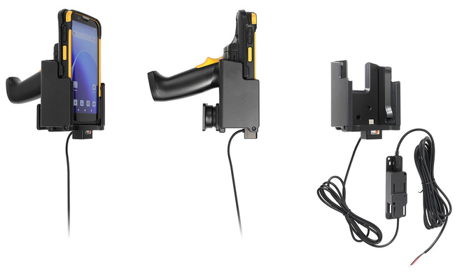 Aktywny uchwyt do stałego montażu na CipherLab RS38 w gumowym etui i z chwytem pistoletowym