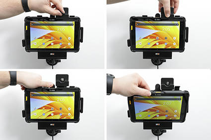 Uchwyt aktywny o wzmocnionej konstrukcji do Zebra ET45 8.0 z blokadą kluczykową.