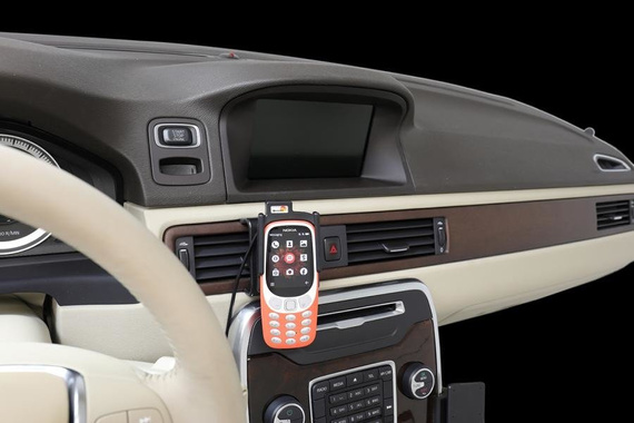 Uchwyt do Nokia 3310 4G, 3G (2018) z wbudowaną ładowarką samochodową/kablem USB