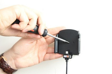 Uchwyt aktywny do instalacji na stałe do Apple iPhone 12 w futerale lub bez o wymiarach: 62-77 mm (szer.), 6-10 mm (grubość).