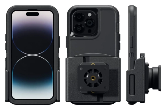 Uchwyt uniwersalny regulowany do Apple iPhone 17 Pro bez futerału oraz w futerale lub etui o wymiarach: 70-83 mm (szer.), 6-10 mm (grubość).