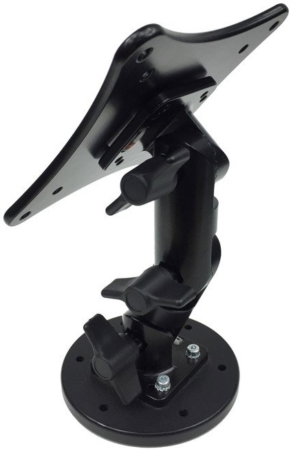 Ramię z kwadratową podstawą z otworami (4 x 75 mm) (4 x 100 mm) VESA montowane do płaskiej powierzchni.