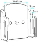 Uchwyt uniwersalny pasywny do smartfonów do telefonu bez futerału oraz w futerale lub etui o wymiarach: 49-63 mm (szer.), 6-10 mm (grubość)