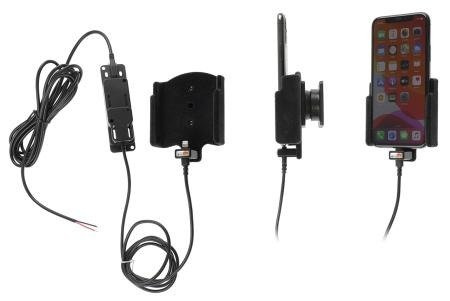 Uchwyt do Apple iPhone 11 Pro z wbudowaną ładowarką samochodową do instalacji na stałe