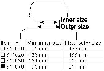 Uchwyt na zagłówek do samochodu | 811070 - Uniwersalna baza mocowania do zagłówka z rozstawem prętów: 95 mm - 211 mm