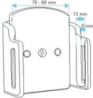 Uchwyt uniwersalny pasywny do iPhone 11 Pro Max  bez futerału oraz w futerale lub etui o wymiarach: 75-89 mm (szer.), 9-13 mm (grubość)
