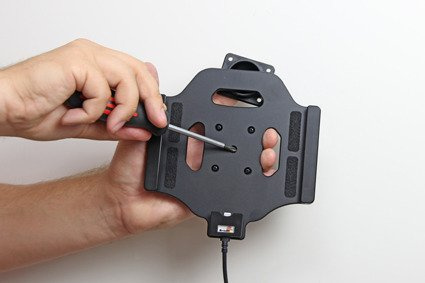 Brodit uchwyt samochodowy do Apple iPad Mini 5 (2019) aktywny z wbudowanym kablem USB oraz ładowarką samochodową