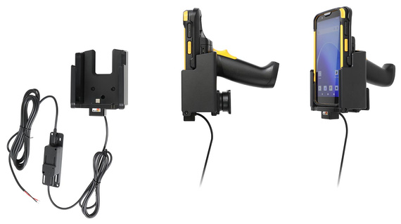 Aktywny uchwyt do stałego montażu na CipherLab RS38 w gumowym etui i z chwytem pistoletowym