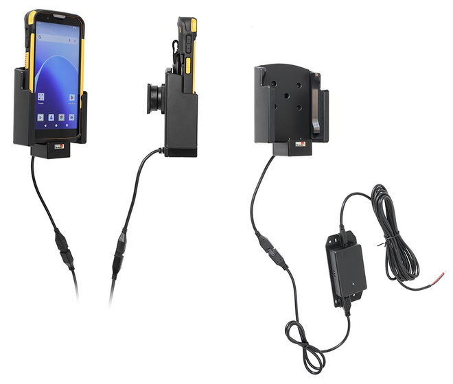 Aktywny uchwyt PogoPin do stałego montażu na CipherLab RS38 w gumowym etui