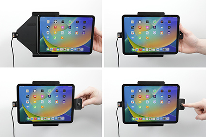 BRODIT Uchwyt aktywny z kablem USB i zamkiem do Apple iPad 10 Gen (A2696, A2757, A2777)