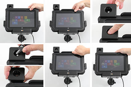 Aktywny modułowy uchwyt o wzmocnionej konstrukcji do Zebra ET55 8.4 z blokadą kluczykową.