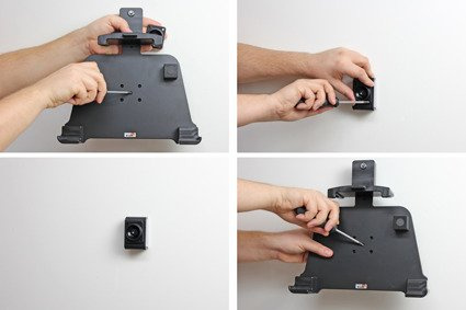 Uchwyt do Getac RX10 z blokadą sprężynową na kluczyk.