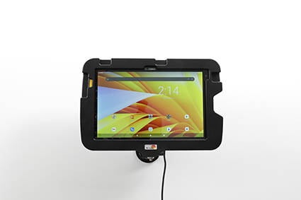 Uchwyt aktywny o wzmocnionej konstrukcji do Zebra ET40 10.0 z blokadą kluczykową, do montażu na ścianie