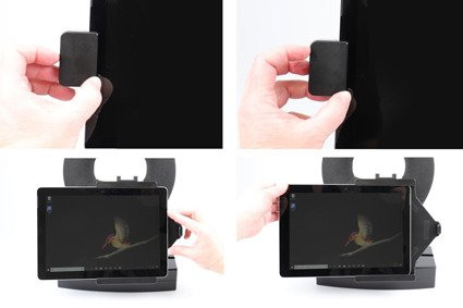 Uchwyt pasywny do Microsoft Surface GO z blokadą sprężynową.