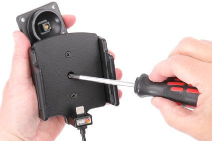 Uchwyt uniwersalny aktywny do instalacji na stałe do Samsung Galaxy S22+ bez futerału oraz w futerale lub etui o wymiarach: 75-89 mm (szer.), 2-10 mm (grubość)