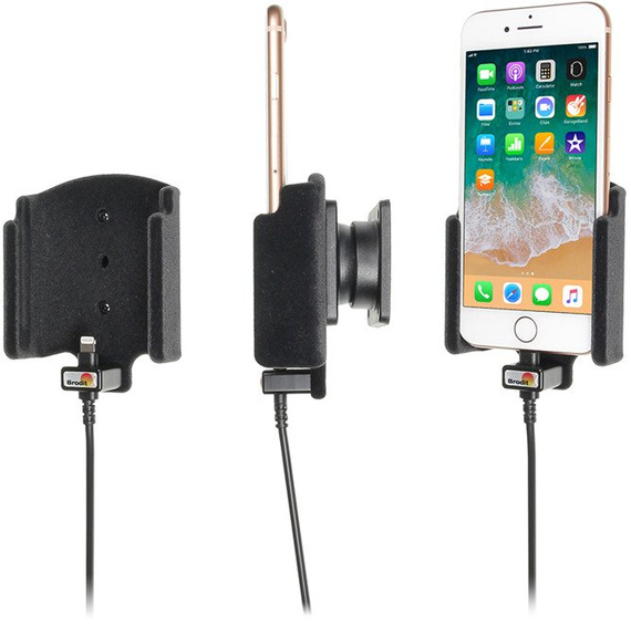 Uchwyt do Apple iPhone 8 z wbudowaną ładowarką samochodową do instalacji na stałe