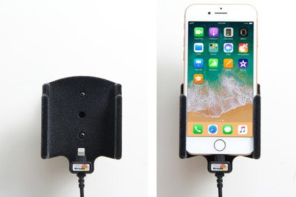 Uchwyt do Apple iPhone 8 z wbudowaną ładowarką samochodową do instalacji na stałe