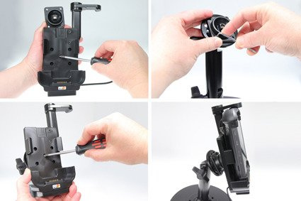 Uchwyt do Bluebird EF500R z wbudowanym kablem USB oraz ładowarką samochodową