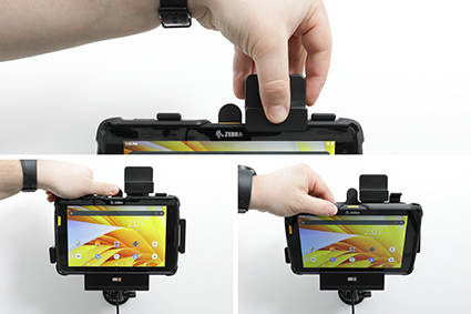 Uchwyt aktywny o wzmocnionej konstrukcji do Zebra ET45 8.0 z blokadą sprężynową.