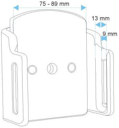 Uchwyt regulowany do Apple iPhone 7 w futerale lub obudowie o wymiarach: 75-89 mm (szer.), 9-13 mm (grubość).