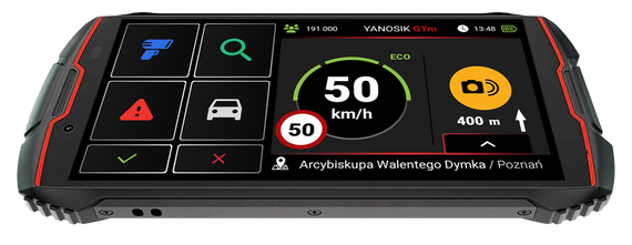 Yanosik GTm z dotykowym ekranem z rocznym abonamentem