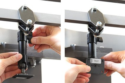 Baza montażowa Brodit na wózek widłowy montowana na obejmie zaciskowej z ramieniem 170 mm z zaciskiem do 72 mm