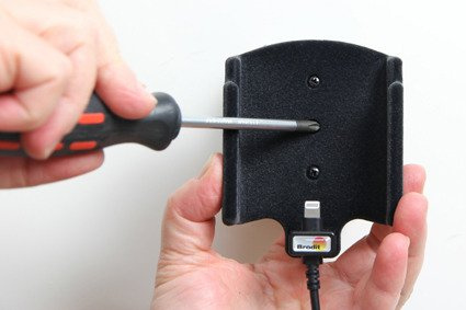 Uchwyt do Apple iPhone 8 z wbudowaną ładowarką samochodową do instalacji na stałe