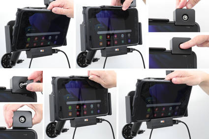 Uchwyt aktywny z blokadą na kluczyk do Samsung Galaxy Tab Active 3, SM-T570/SM-T575 w oryginalnym futerale