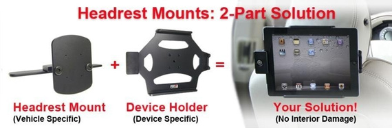 Uchwyt na zagłówek do samochodu | System mocowania do zagłówka zintergowanego dla Volvo S70 / S80 / V60 / V70 / XC60 / XC90