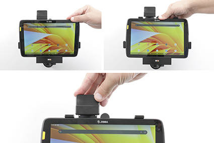 Uchwyt pasywny o wzmocnionej konstrukcji do Zebra ET40 10.0 z blokadą sprężynową.