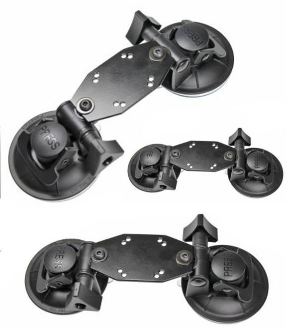 Uchwyt do samochodu na szybę Brodit | podwójna przyssawka montażowa o dużej wytrzymałości do tabletów oraz terminali